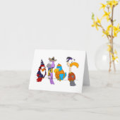 Halloween-Vögel auf einem Wirt Karte (Gelbe Blume)