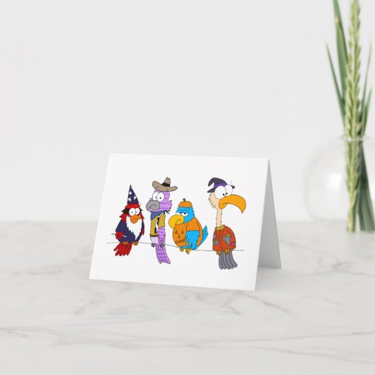 Halloween-Vögel auf einem Wirt Karte (Vorderseite)