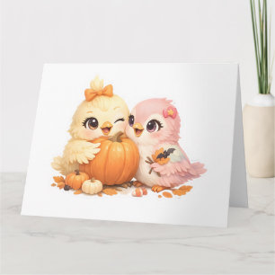 Halloween-Vogel-Freunde Dankeschön-Karte Dankeskarte