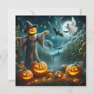 Halloween-Vogelscheuche Feiertagskarte