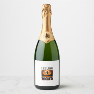 Halloween-Vogelscheuche fühlt sich böse an Vintage Schaumweinetikett
