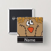 Halloween-Vogelscheuche-Gesicht personifizieren Button (Vorne & Hinten)