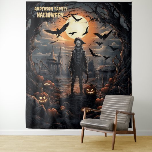 Halloween-Vogelscheuche hängend Wandteppich (Beispiel)
