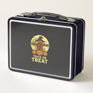 Halloween Vogelscheuche Kürbis Streich oder Saß De Metall Brotdose