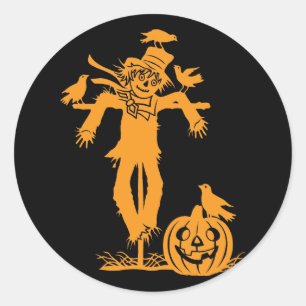 Halloween-Vogelscheuche-Silhouette-Aufkleber Runder Aufkleber