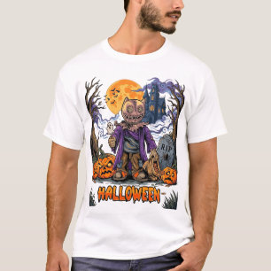 Halloween Vogelscheuche Süßigkeiten Sack Kürbisse  T-Shirt