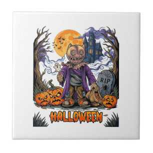 Halloween Vogelscheuche Süßigkeitensack Kürbisse S Fliese