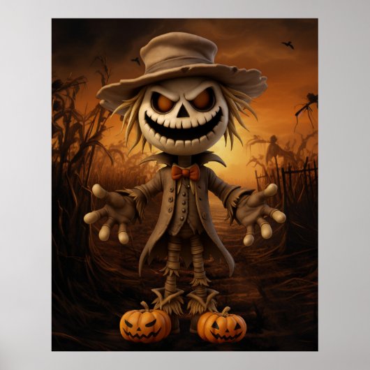 Halloween-Vogelscheuchen-Plakat Poster (Vorne)