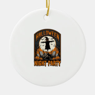 Halloween-Vogelscheuchen-Shirt Vintage-Friedhofspa Keramik Ornament