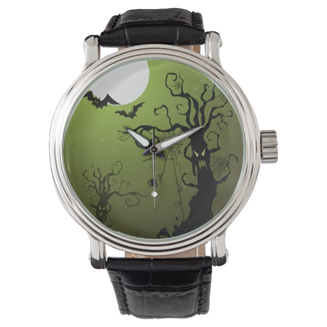 Halloween, Vollmond, Fledermäuse beobachten Armbanduhr (Vorderseite)