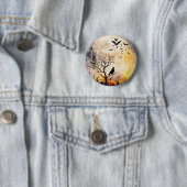 Halloween Vollmond-Fledermäuse raven beängstigende Button (Beispiel)