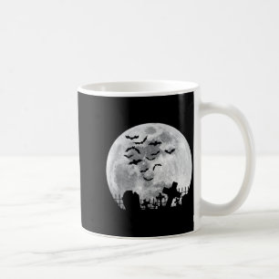 Halloween Vollmond Friedhof Grab spooky Fledermäus Kaffeetasse