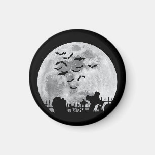 Halloween Vollmond Friedhof Grabstätte Gruselige F Magnet