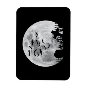 Halloween Vollmond Friedhof Grabstätte Gruselige F Magnet