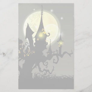 Halloween Vollmond im Hintergrund Briefpapier