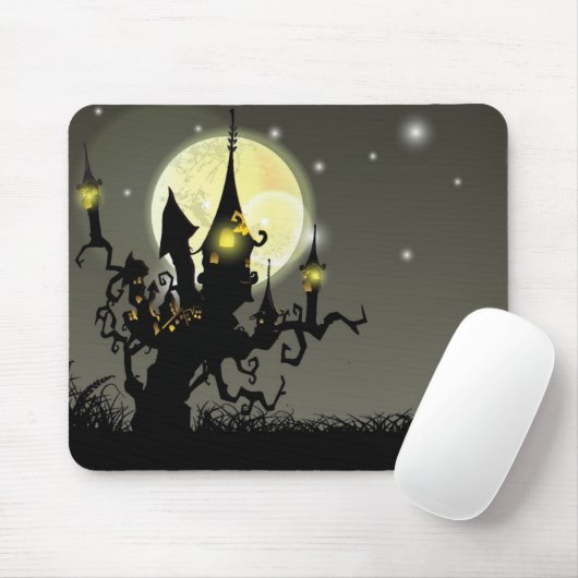 Halloween Vollmond im Hintergrund Mousepad (Mit Mouse)