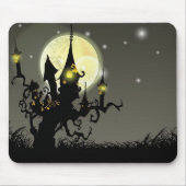 Halloween Vollmond im Hintergrund Mousepad (Vorne)