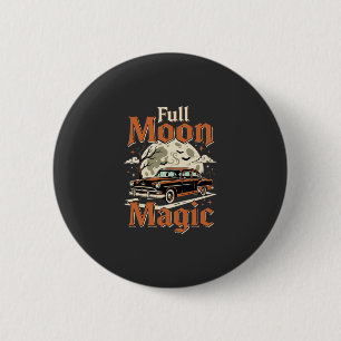 Halloween Vollmond Magie Vintage Auto Button