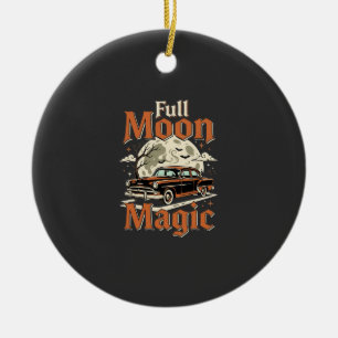 Halloween Vollmond Magie Vintage Auto Keramik Ornament