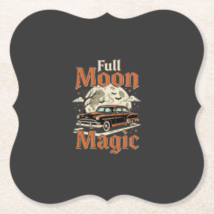 Halloween Vollmond Magie Vintage Auto Untersetzer