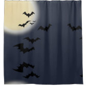 Halloween Vollmond mit Fledermäusen Duschvorhang (Vorderseite)