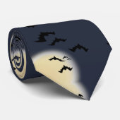 Halloween Vollmond mit Fledermäusen Krawatte (Gerollt)