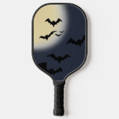 Halloween Vollmond mit Fledermäusen Pickleball Schläger (Rückseite)