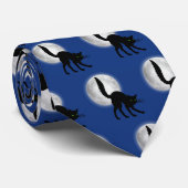 Halloween Vollmond Schwarze Katzen Muster Krawatte (Gerollt)