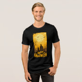 Halloween Vollmondnacht Tri-Blend Shirt (Vorderseite voll)