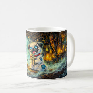 Halloween-Voodoo-Mops in mystischer Hütte Kaffeetasse