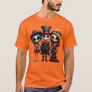 Halloween-Voodoo-Puppen, gruseliges Tuxskelett T-Shirt