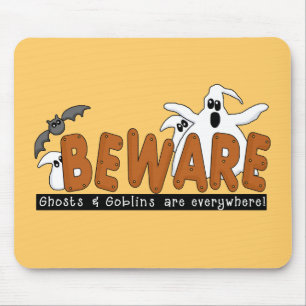 Halloween Vorsicht vor T - Shirt und Geschenken Mousepad
