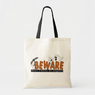 Halloween Vorsicht vor T - Shirt und Geschenken Tragetasche