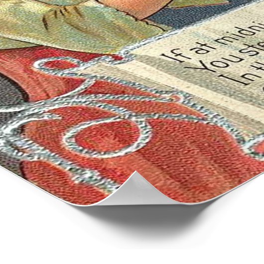 Halloween-Vorsichtskarte Vintag Poster (Ecke)