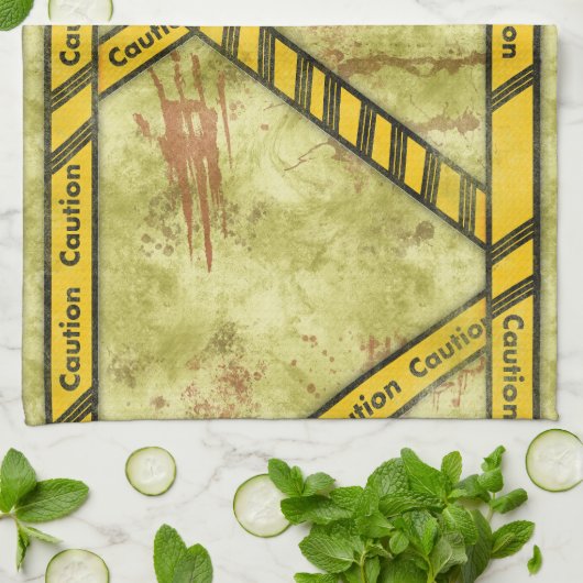 Halloween-Vorsichtslabor Geschirrtuch (Gefaltet)