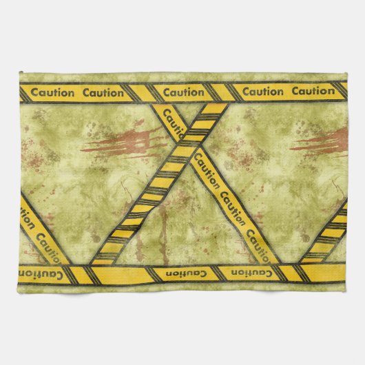 Halloween-Vorsichtslabor Geschirrtuch (Horizontal)