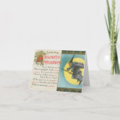 Halloween Vorsichtsmaßnahmen Hexe Vintag Karte (Vorderseite)