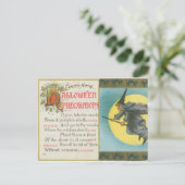 Halloween Vorsichtsmaßnahmen Hexe Vintag Postkarte (Stehend Vorderseite)