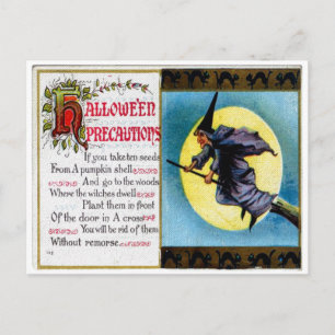 Halloween-Vorsorgemassnahmen-Postkarte Postkarte