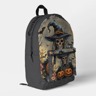 Halloween, Wächter der Kürbisse, Totenkopf, Kürbis Bedruckter Rucksack
