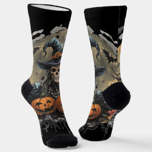 Halloween, Wächter der Kürbisse, Totenkopf, Kürbis Socken