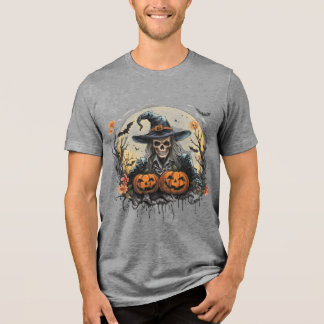 Halloween, Wächter der Kürbisse, Totenkopf, Kürbis Tri-Blend Shirt
