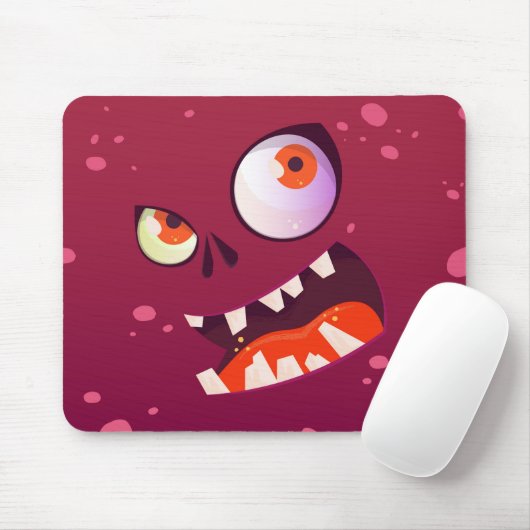 Halloween Wacky Purple Monster Mousepad (Mit Mouse)