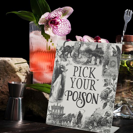 Halloween Wähle Dein Gift Essen Trinken Schild
