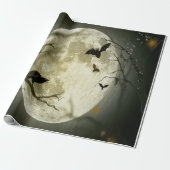 Halloween-Wald, Fledermäuse, Landschaft Geschenkpapier (Ungerollt)