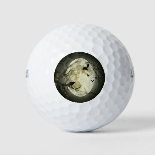 Halloween-Wald, Fledermäuse, Landschaft Golfball (Vorderseite)