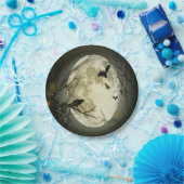 Halloween-Wald, Fledermäuse, Landschaft Pappteller (Party)