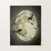 Halloween-Wald, Fledermäuse, Landschaft Puzzle (Vertikal)