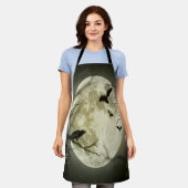 Halloween-Wald, Fledermäuse, Landschaft Schürze (Getragen)