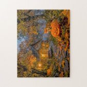 Halloween-Waldhäuschen mit Fuchs Puzzle (Vertikal)